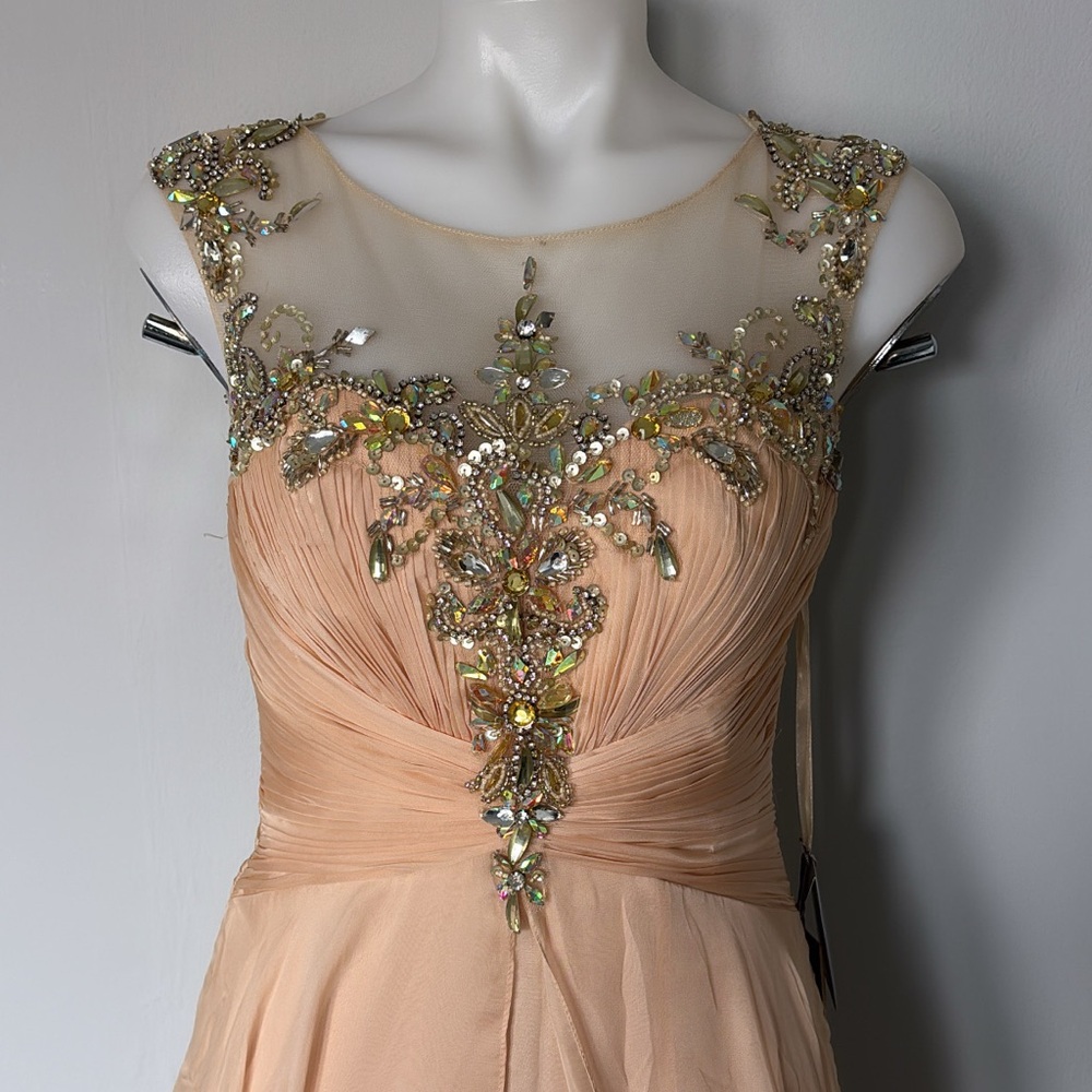 Elegant Peach Embellished Dress
